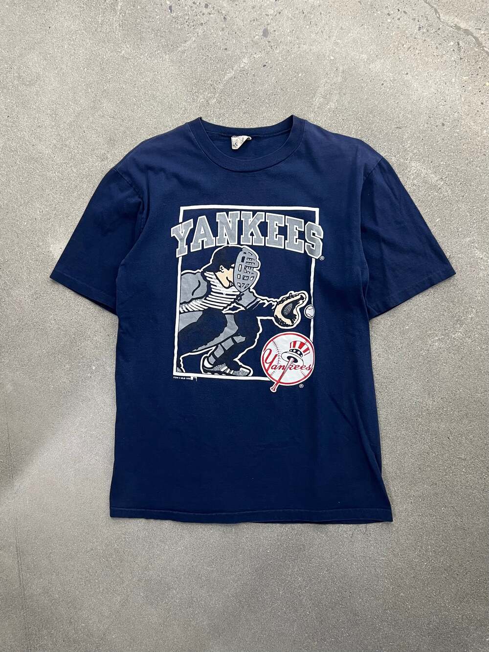 Vintage 1990 New York Yankees MLB Catcher T-Shirt - L